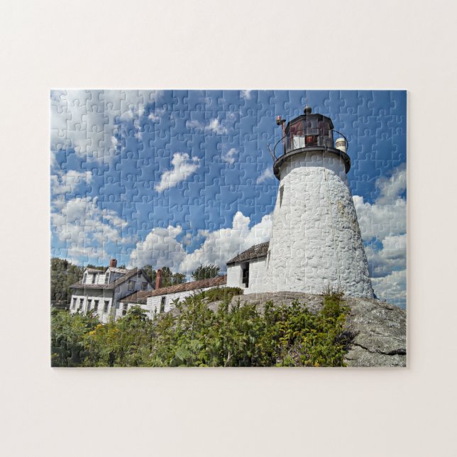 Phare brûlé d'île, puzzle du Maine (Horizontal)