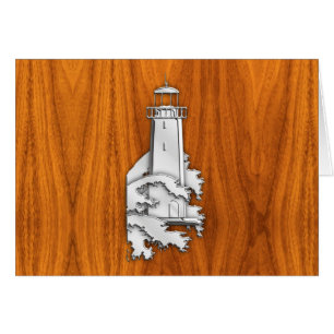 Phare Chrome Style sur bois de teck