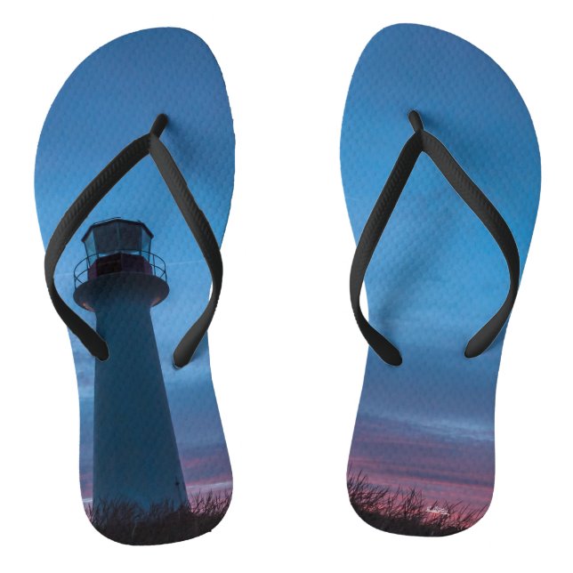 phare coucher de soleil flip flops (Footbed)