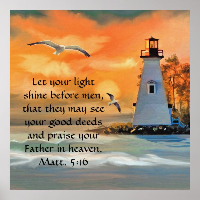 Phare Coucher de soleil / Poster de la Bible Seagu (Devant)