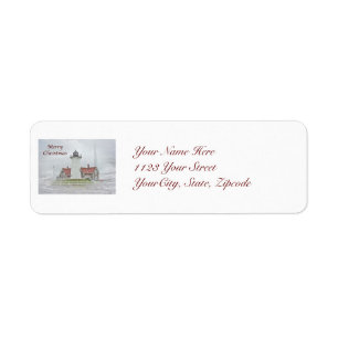 Phare dans le Joyeux Noël de neige