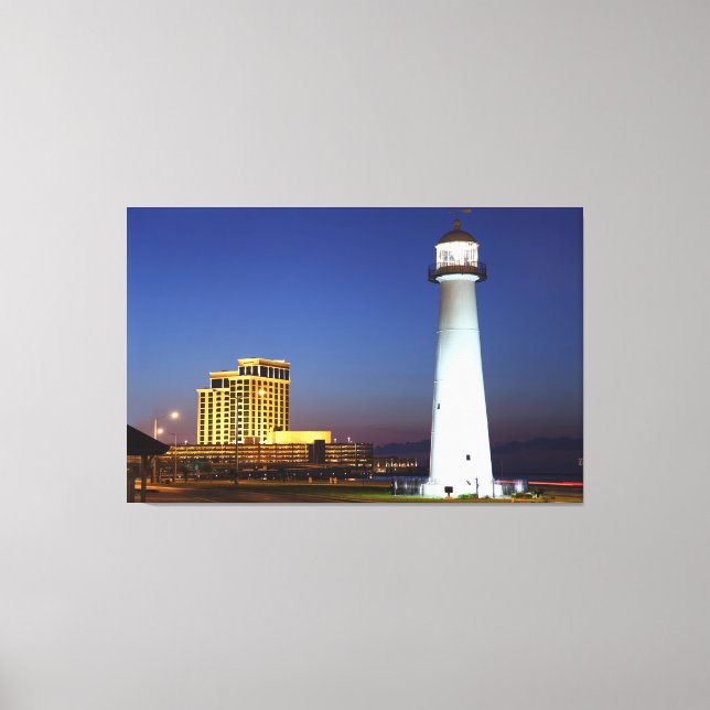 Phare De Biloxi Sur Le Son De Nuit Toile Pri (Recto)