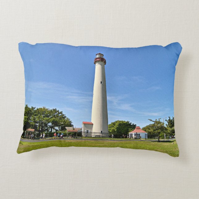 Phare de Cape May, coussin d'accent de New Jersey (Dos)