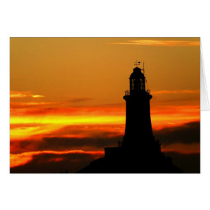 phare de Corbière au coucher du soleil carte Jerse
