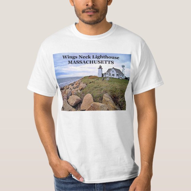 Phare de cou d'ailes, T-shirt du Massachusetts (Devant)