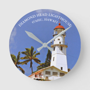 Phare de Diamond Head, Oahu, horloge murale Hawai'