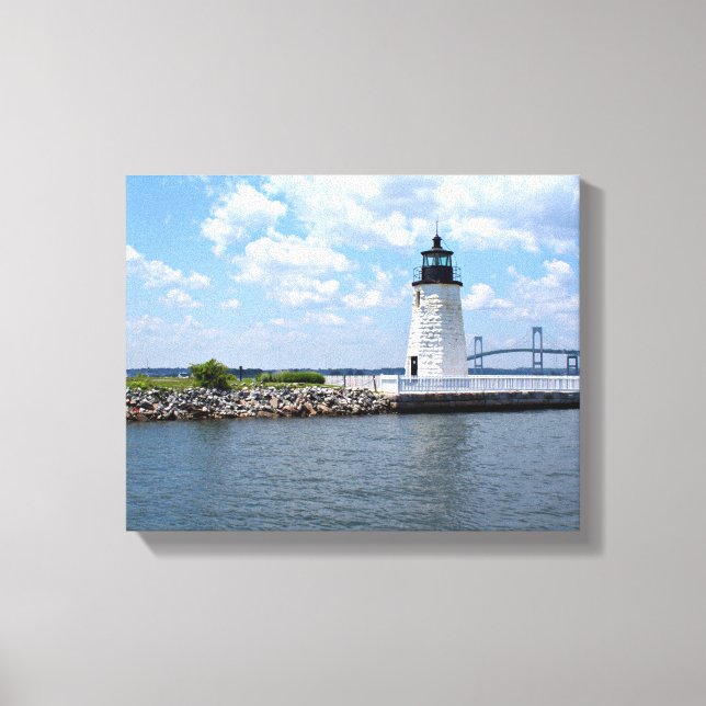 Phare de Goat Island, toile de Rhode Island Imprim (Recto)
