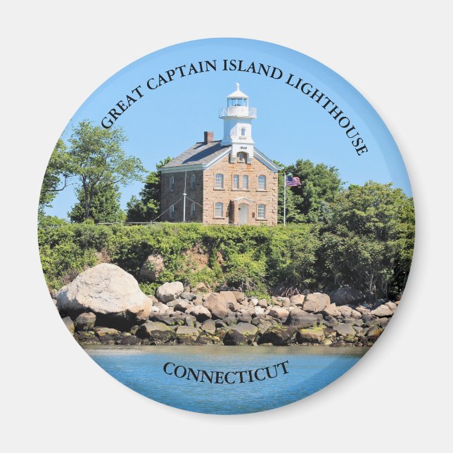 Phare de Great Captain Island, aimant rond CT (Devant)