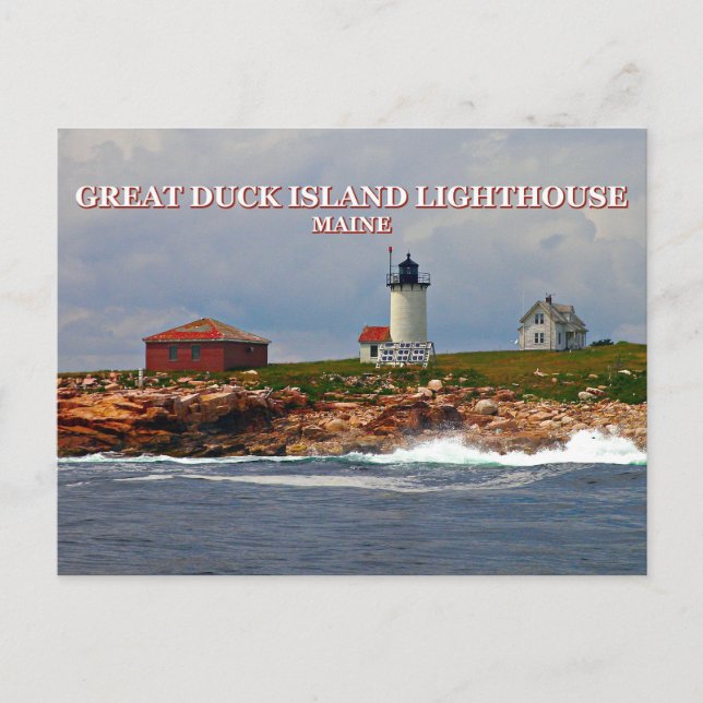 Phare de Great Duck Island, carte postale du Maine (Devant)
