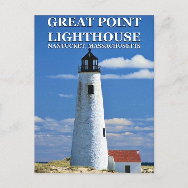 Phare de Great Point, Nantucket, carte postale MA (Devant)