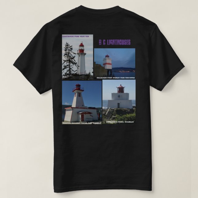 Phare de la Colombie-Britannique X 4 T-Shirt (Design dos)