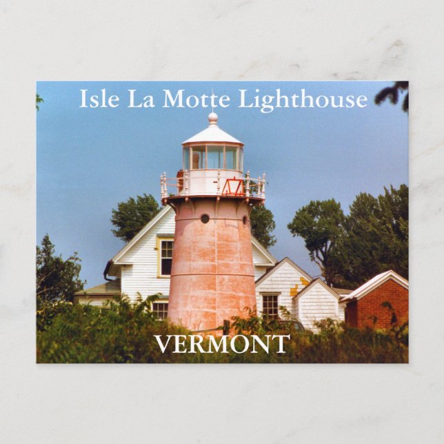 Phare de l'Isle La Motte, carte postale Vermont (Devant)