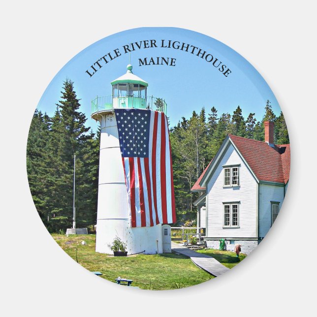 Phare de Little River, Magnet rond du Maine (Devant)