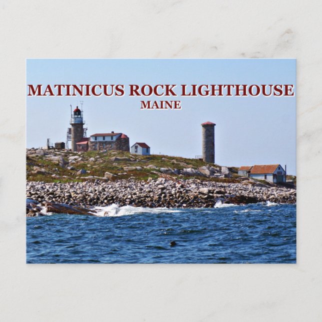 Phare de Matinicus Rock, carte postale du Maine (Devant)