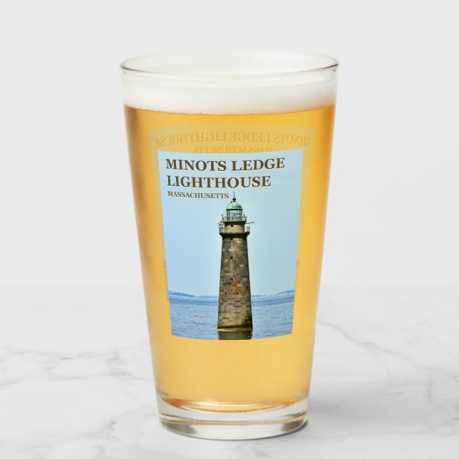 Phare de Minots Ledge, Verre de pinte du Massachus (Devant (rempli))