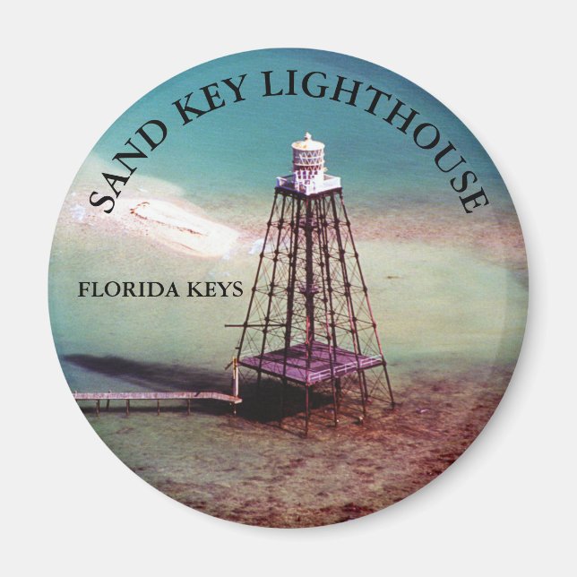 Phare de Sand Key Floride Magnet rond (Devant)