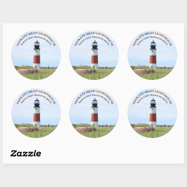 Phare de Sankaty Head, Stickers Nantucket MA (Feuille)