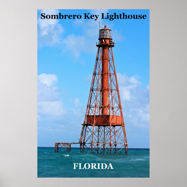Phare de Sombrero Key, Poster Floride (Devant)
