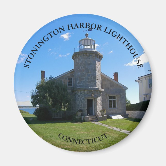 Phare de Stonington Harbour, aimant rond CT (Devant)