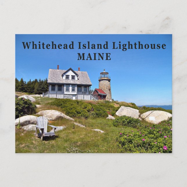 Phare de Whitehead Island, carte postale du Maine (Devant)