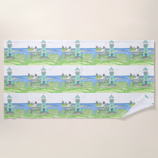 Phare d'été 3; Serviette de plage (Devant)