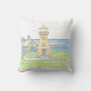 Phare d'été 4; Coussin extérieur; BLEU