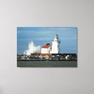 Phare du lac Érié avec toile d'onde Imprimer