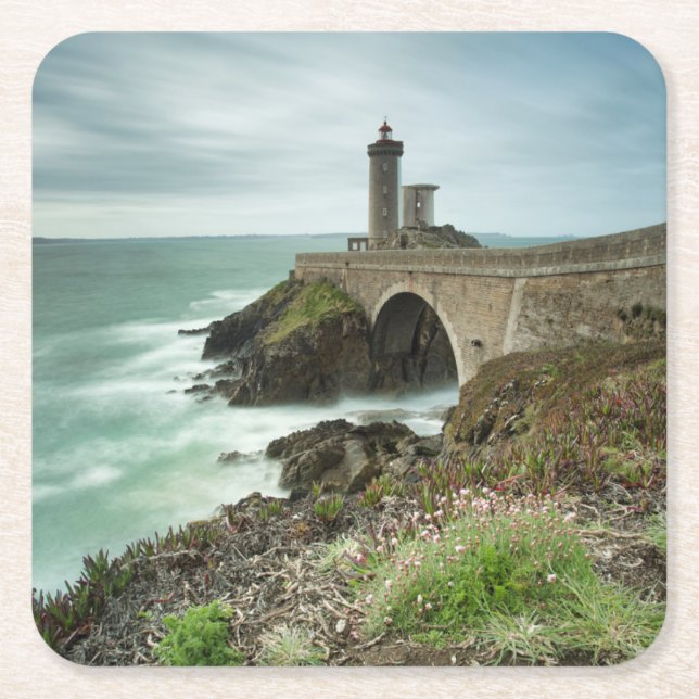 Phare du Petit Minou Square Paper Coaster (Front)
