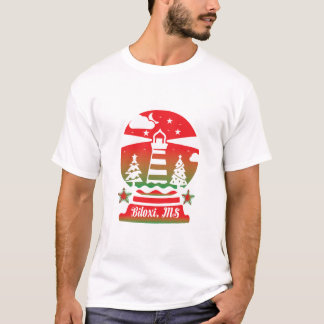 Phare et arbre Vintage Noël t-shirt desi