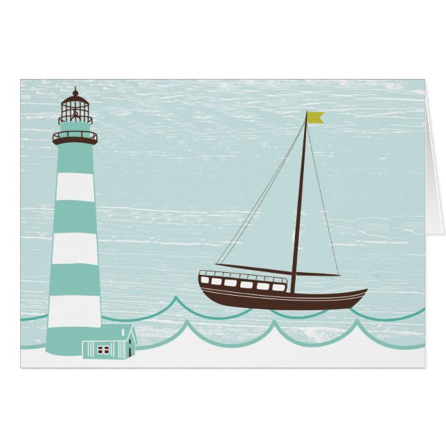 Phare et bateau à voile nautiques toute la voiture (Devant Horizontal)
