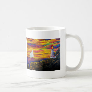Phare et voilier à Sunset Ocean Mug
