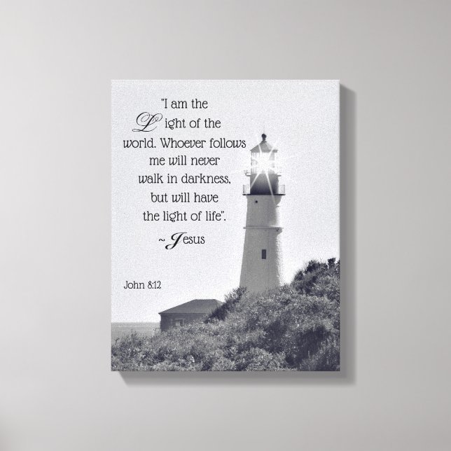 Phare John 8:12 Toile Enveloppée (Recto)
