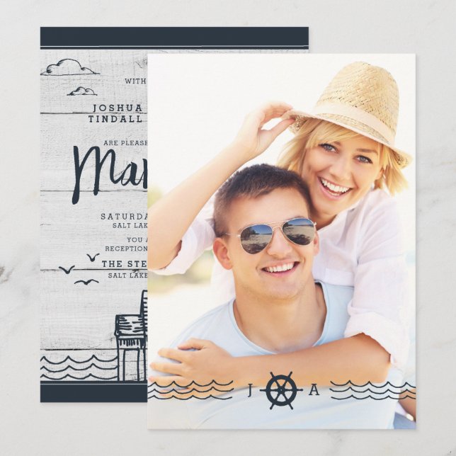 Phare nautique du FAIRE-PART DE MARIAGE | de LDS (Devant / Derrière)
