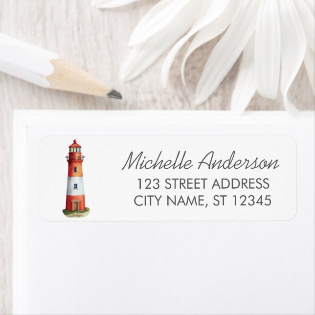 Phare nautique moderne tendance aquarelle (En situation)