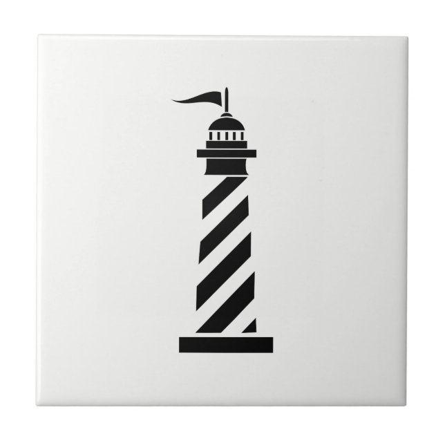 Phare noir sur le carreau de céramique blanc (Devant)
