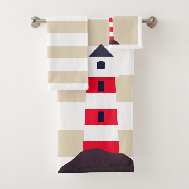 Phare rayé rouge moderne (En situation)