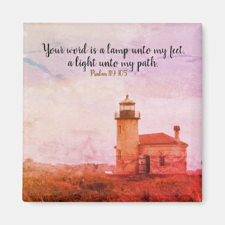 Phare vintage Psaume 119:105 Magnet
