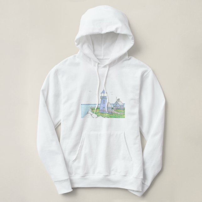 Phare violet ; Sweat - shirt à capuche femme (Design devant)