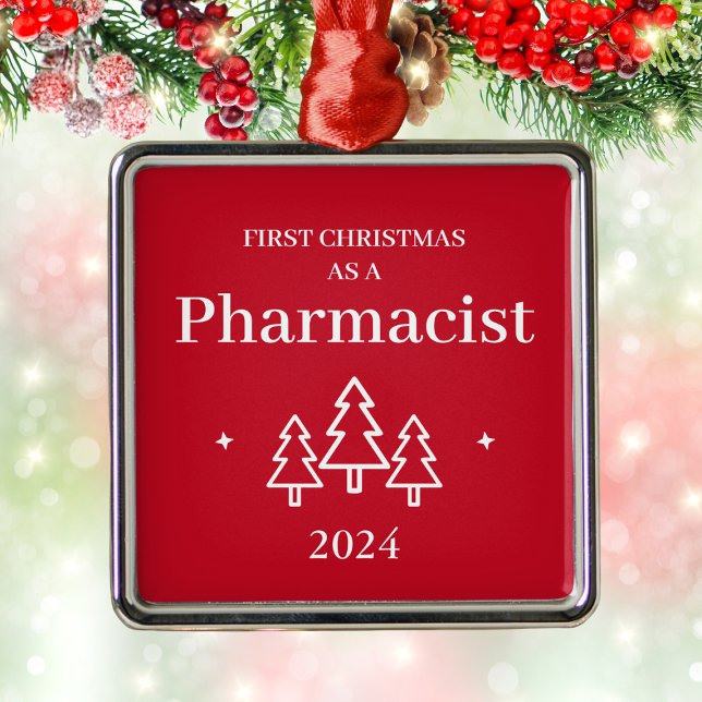 Pharmacienne élégante décoration de Noël rouge (Pharmacist Elegant Red Christmas Ornament
)