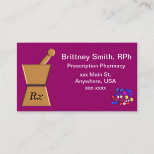Pharmacist Business Cards Pestle and Mortar ll