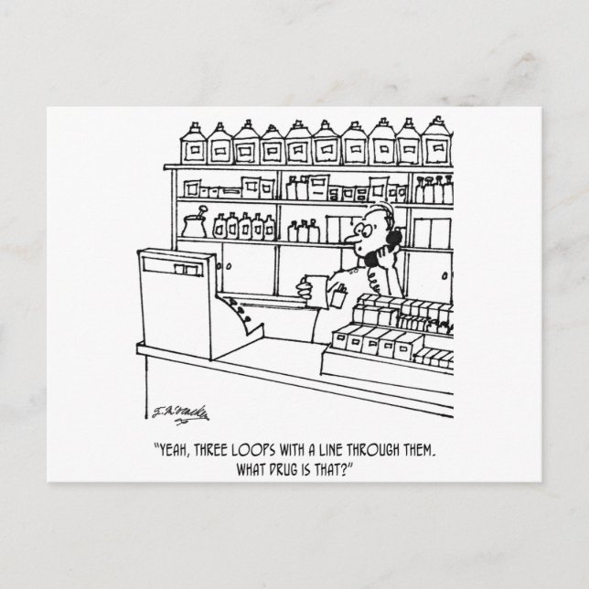 Pharmacist Cartoon 3109 Postcard (Front)