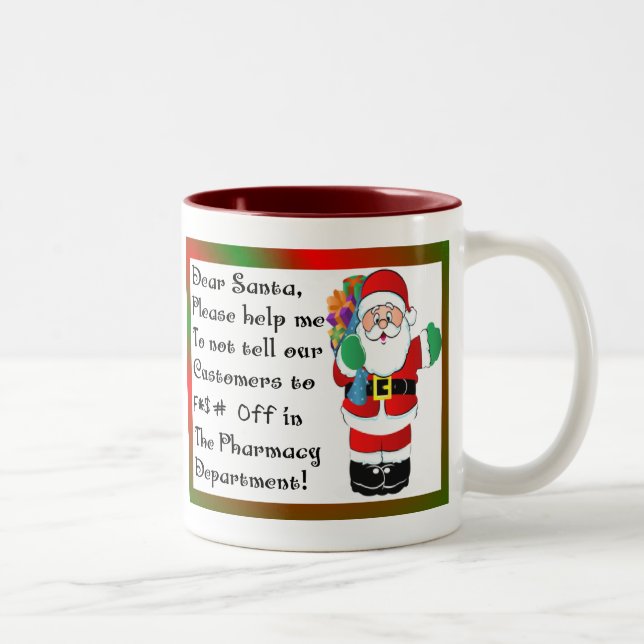 Pharmacist Christmas Themed Gifts Two-Tone Coffee Mug (Right)