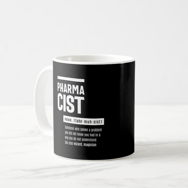 Pharmacist Definition Funny Gift Classic Coffee Mug (Front Left)