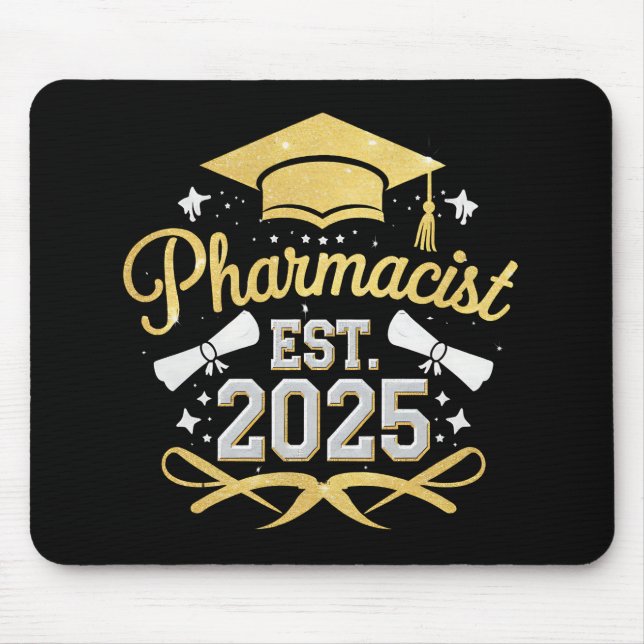 Pharmacist Est 2025 Pharmacy Graduation Mouse Pad (Front)