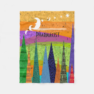Pharmacist Fleece Blanket Artsy Mountains