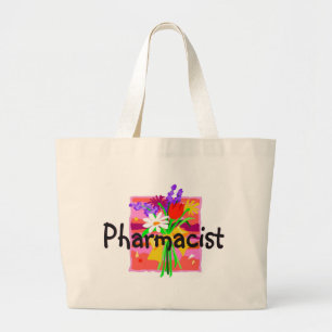 pharmacist, floral tote bag