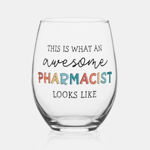 Pharmacist Funny Awesome Pharmacist Gifts Stemless Wine Glass