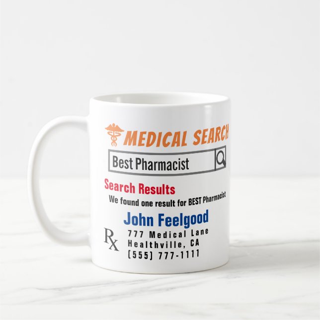Pharmacist Funny Search Gift Mug (Left)