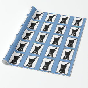 Pharmacist Gift Wrapping Paper Pestle and Mortar