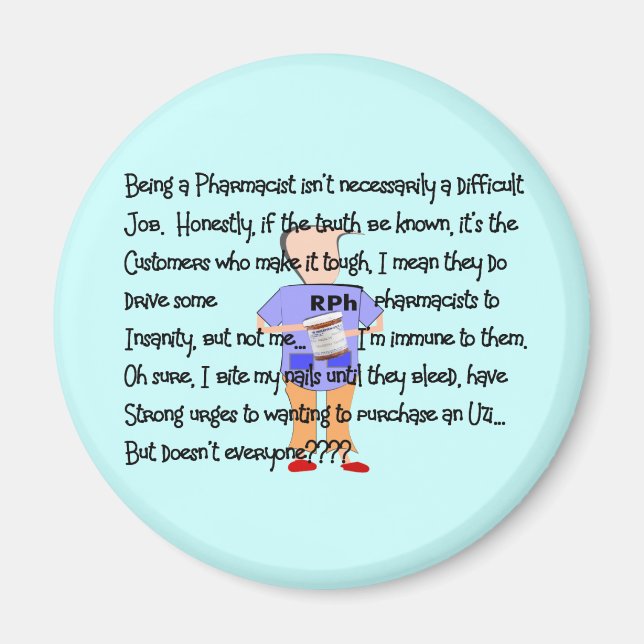 Pharmacist Gifts "Brink of Insanity" Story Art Magnet (Front)